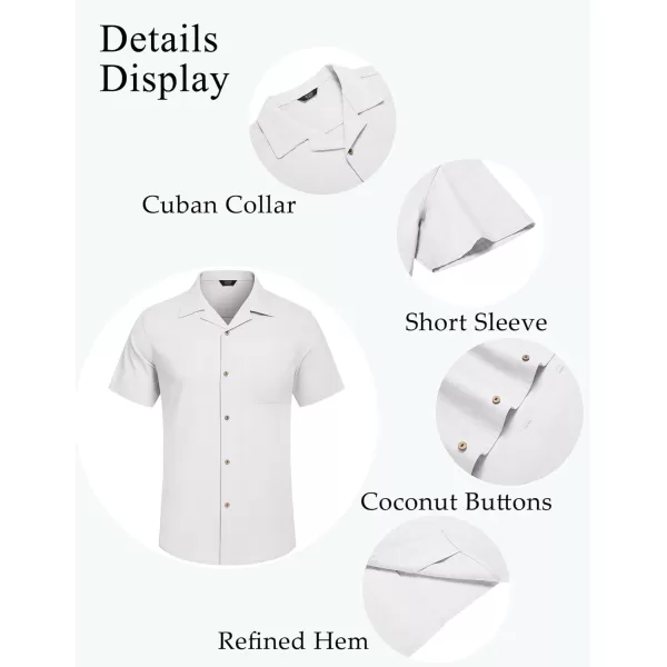 COOFANDY Mens Casual Cotton Linen Shirt Short Sleeve Button Up Shirts Summer Beach Top