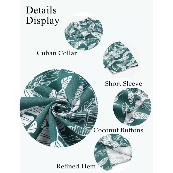 COOFANDY Mens Casual Cotton Linen Shirt Short Sleeve Button Up Shirts Summer Beach Top