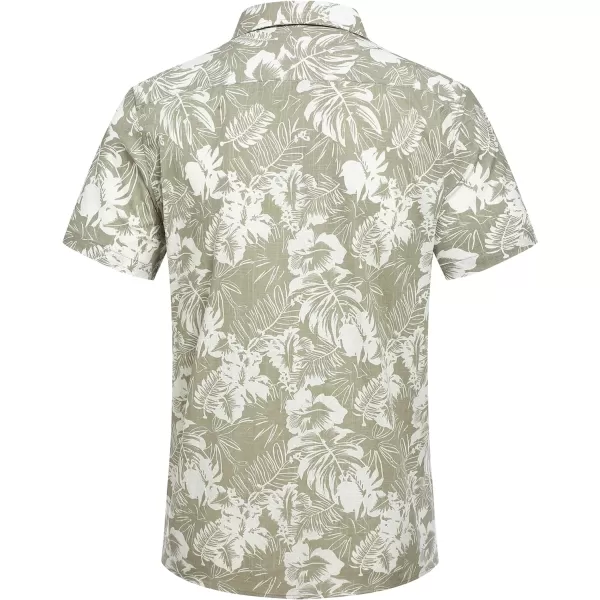 COOFANDY Mens Casual Cotton Linen Shirt Short Sleeve Button Up Shirts Summer Beach Top