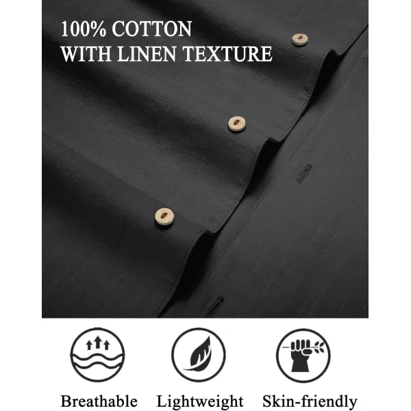 COOFANDY Mens Casual Cotton Linen Shirt Short Sleeve Button Up Shirts Summer Beach Top