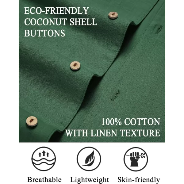 COOFANDY Mens Casual Cotton Linen Shirt Short Sleeve Button Up Shirts Summer Beach Top