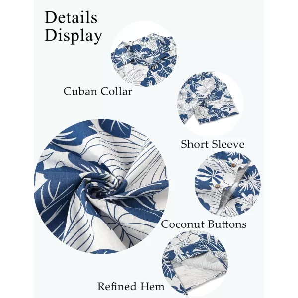 COOFANDY Mens Casual Cotton Linen Shirt Short Sleeve Button Up Shirts Summer Beach Top