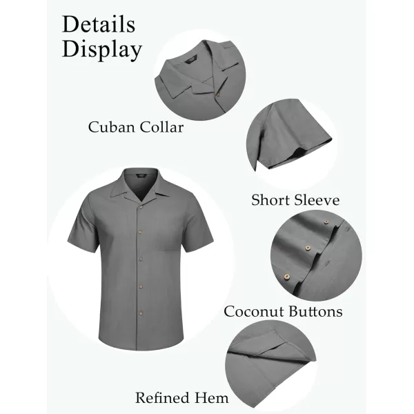 COOFANDY Mens Casual Cotton Linen Shirt Short Sleeve Button Up Shirts Summer Beach Top