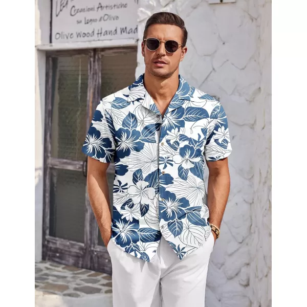 COOFANDY Mens Casual Cotton Linen Shirt Short Sleeve Button Up Shirts Summer Beach Top