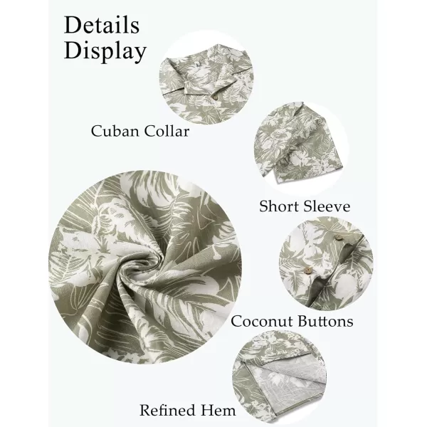 COOFANDY Mens Casual Cotton Linen Shirt Short Sleeve Button Up Shirts Summer Beach Top
