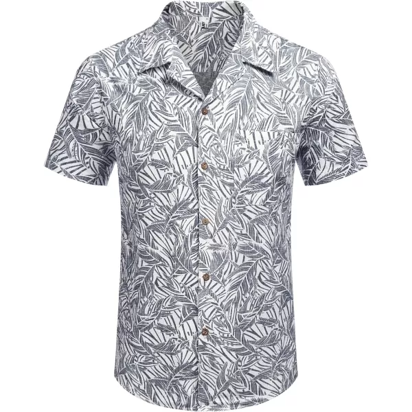 COOFANDY Mens Casual Cotton Linen Shirt Short Sleeve Button Up Shirts Summer Beach Top