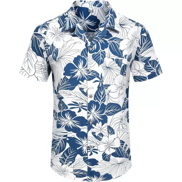 COOFANDY Mens Casual Cotton Linen Shirt Short Sleeve Button Up Shirts Summer Beach Top