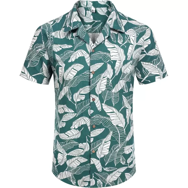 COOFANDY Mens Casual Cotton Linen Shirt Short Sleeve Button Up Shirts Summer Beach Top