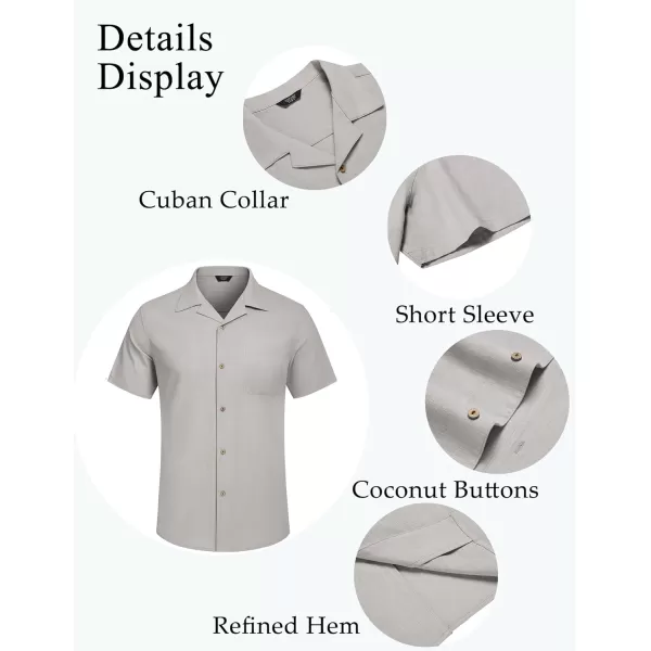 COOFANDY Mens Casual Cotton Linen Shirt Short Sleeve Button Up Shirts Summer Beach Top