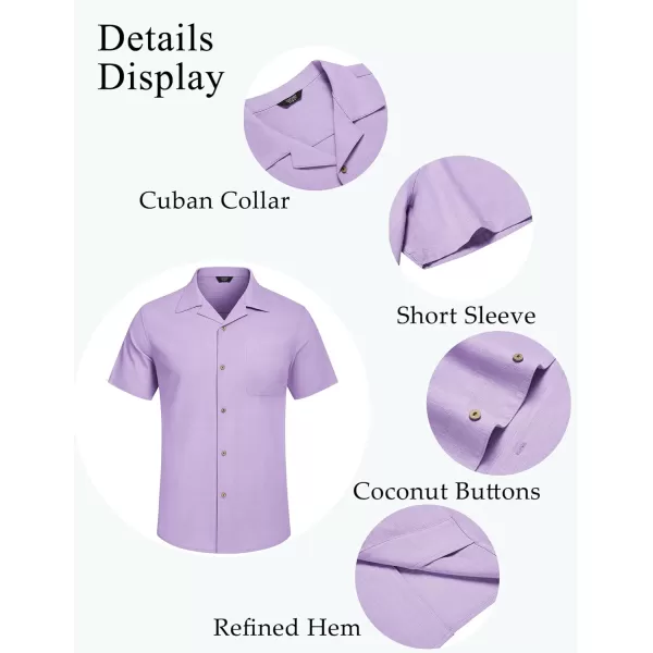 COOFANDY Mens Casual Cotton Linen Shirt Short Sleeve Button Up Shirts Summer Beach Top