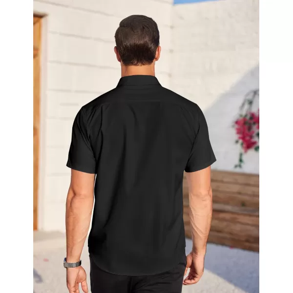COOFANDY Mens Casual Dress Shirt Short Sleeve Wrinkle Free Dress Shirt Business Casual Shirts