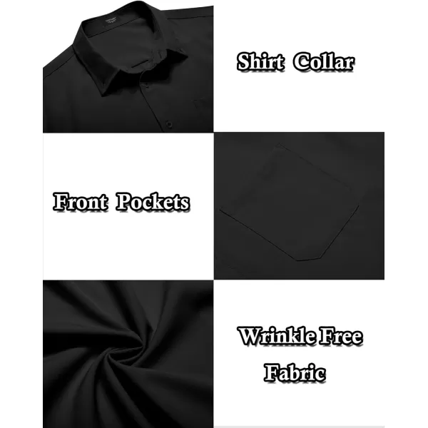 COOFANDY Mens Casual Dress Shirt Short Sleeve Wrinkle Free Dress Shirt Business Casual Shirts