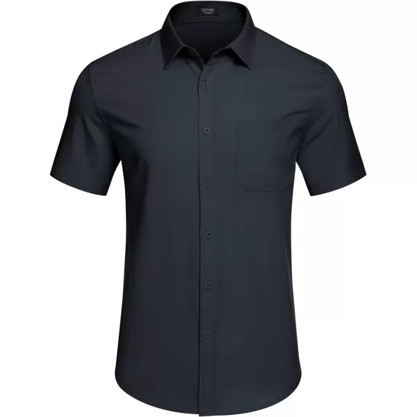 COOFANDY Mens Casual Dress Shirt Short Sleeve Wrinkle Free Dress Shirt Business Casual Shirts
