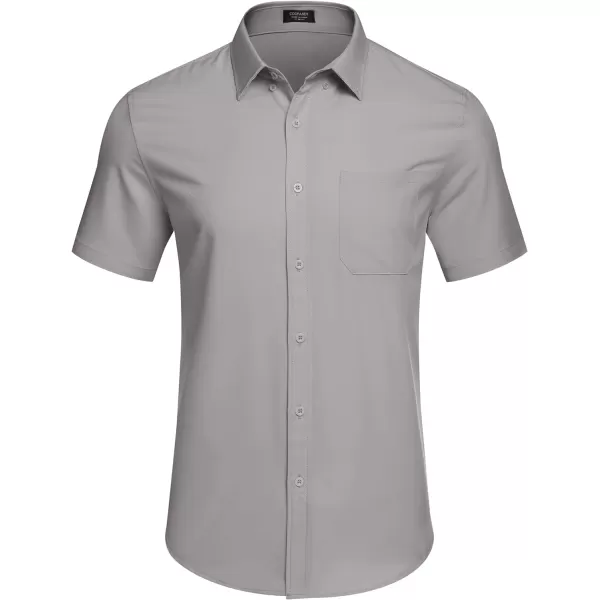 COOFANDY Mens Casual Dress Shirt Short Sleeve Wrinkle Free Dress Shirt Business Casual Shirts