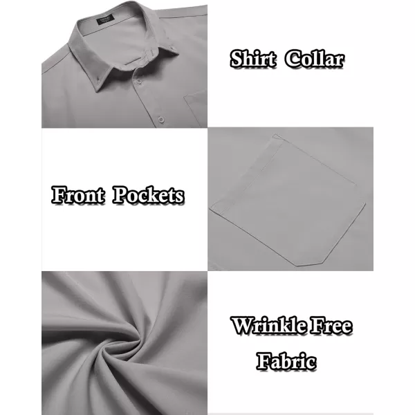 COOFANDY Mens Casual Dress Shirt Short Sleeve Wrinkle Free Dress Shirt Business Casual Shirts