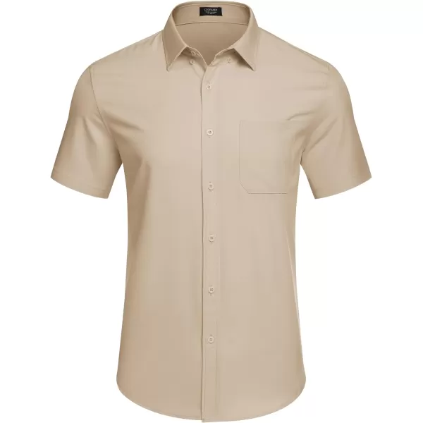 COOFANDY Mens Casual Dress Shirt Short Sleeve Wrinkle Free Dress Shirt Business Casual Shirts