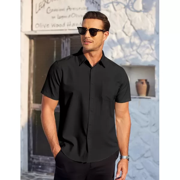 COOFANDY Mens Casual Dress Shirt Short Sleeve Wrinkle Free Dress Shirt Business Casual Shirts