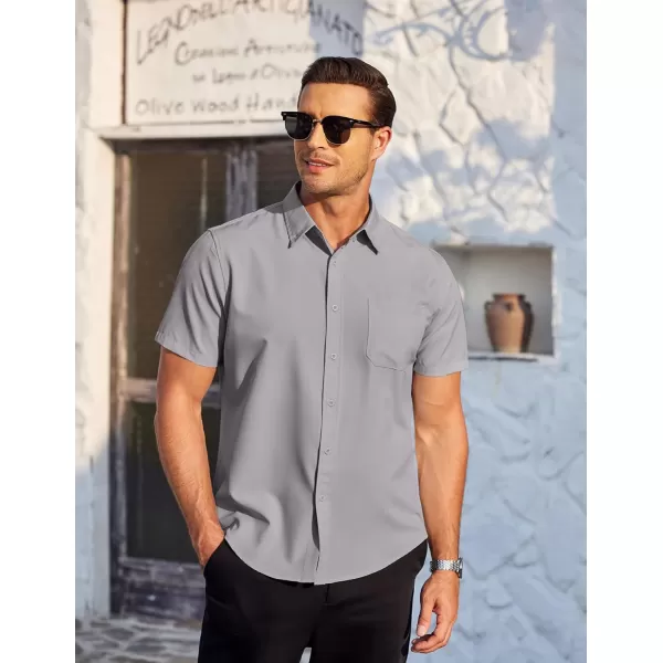 COOFANDY Mens Casual Dress Shirt Short Sleeve Wrinkle Free Dress Shirt Business Casual Shirts
