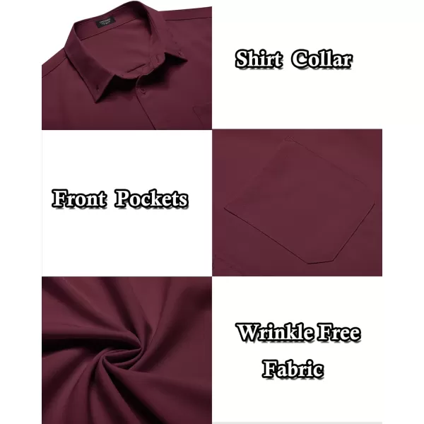 COOFANDY Mens Casual Dress Shirt Short Sleeve Wrinkle Free Dress Shirt Business Casual Shirts