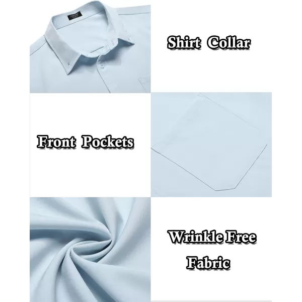 COOFANDY Mens Casual Dress Shirt Short Sleeve Wrinkle Free Dress Shirt Business Casual Shirts