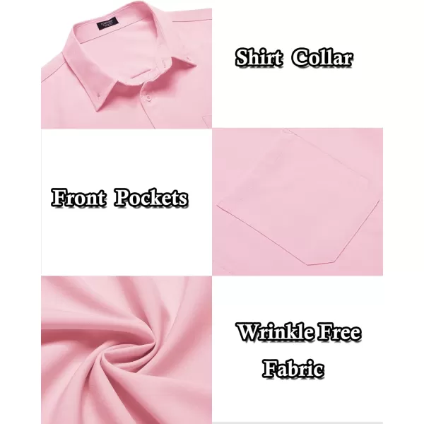 COOFANDY Mens Casual Dress Shirt Short Sleeve Wrinkle Free Dress Shirt Business Casual Shirts