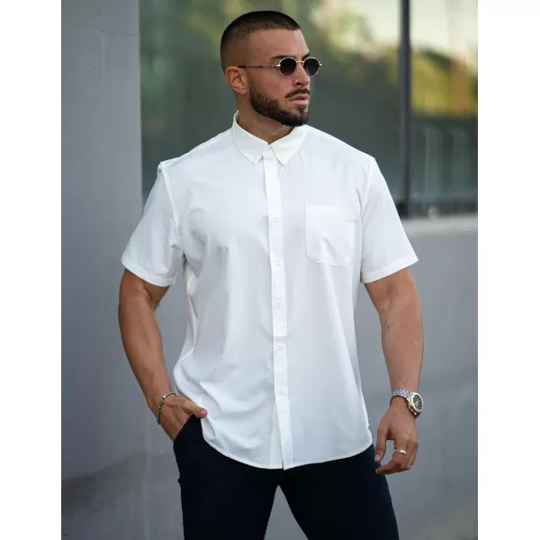 COOFANDY Mens Casual Dress Shirt Short Sleeve Wrinkle Free Dress Shirt Business Casual Shirts
