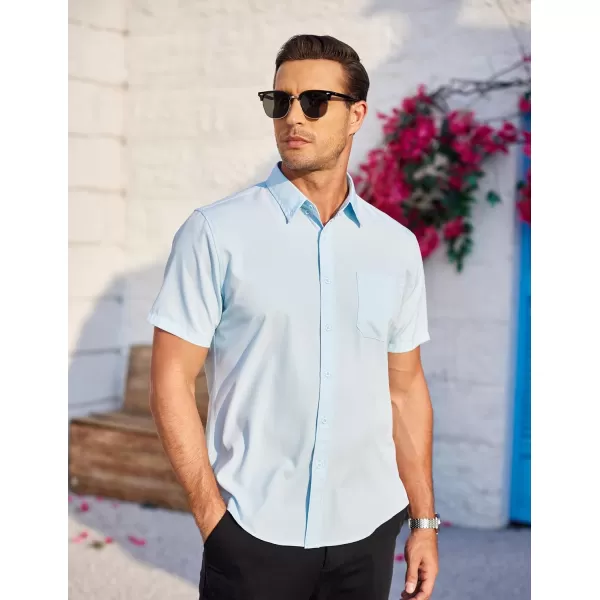 COOFANDY Mens Casual Dress Shirt Short Sleeve Wrinkle Free Dress Shirt Business Casual Shirts