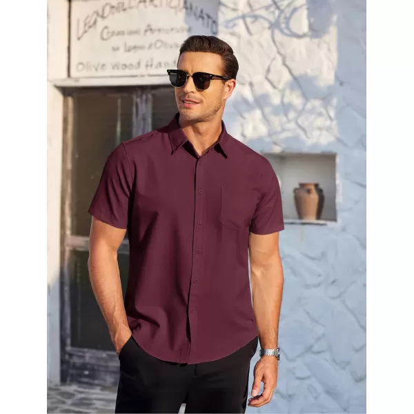 COOFANDY Mens Casual Dress Shirt Short Sleeve Wrinkle Free Dress Shirt Business Casual Shirts