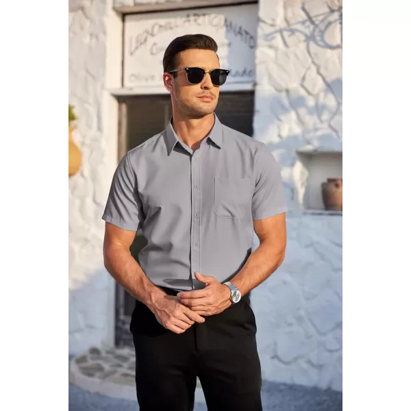COOFANDY Mens Casual Dress Shirt Short Sleeve Wrinkle Free Dress Shirt Business Casual Shirts