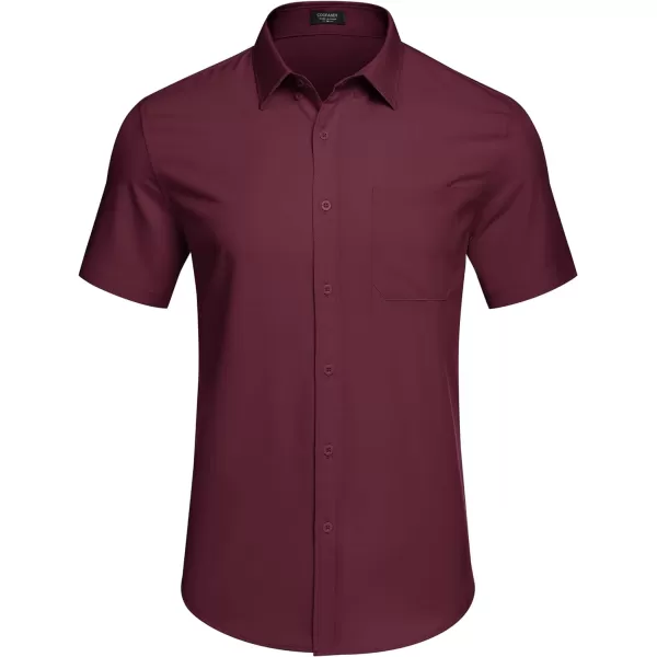 COOFANDY Mens Casual Dress Shirt Short Sleeve Wrinkle Free Dress Shirt Business Casual Shirts
