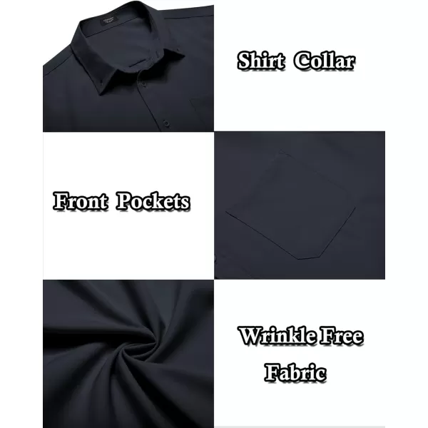 COOFANDY Mens Casual Dress Shirt Short Sleeve Wrinkle Free Dress Shirt Business Casual Shirts