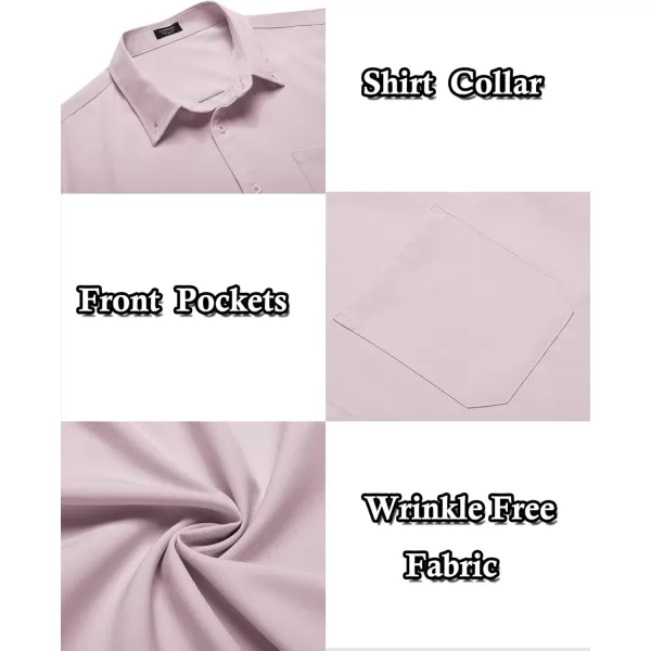 COOFANDY Mens Casual Dress Shirt Short Sleeve Wrinkle Free Dress Shirt Business Casual Shirts