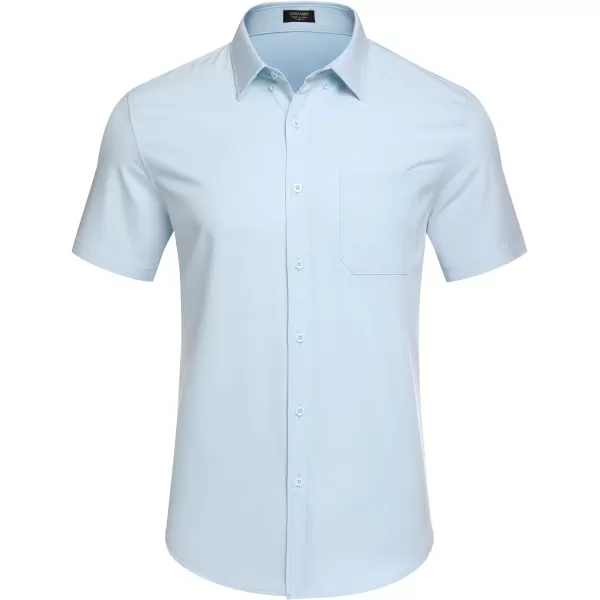 COOFANDY Mens Casual Dress Shirt Short Sleeve Wrinkle Free Dress Shirt Business Casual Shirts