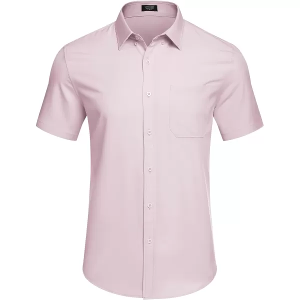 COOFANDY Mens Casual Dress Shirt Short Sleeve Wrinkle Free Dress Shirt Business Casual Shirts