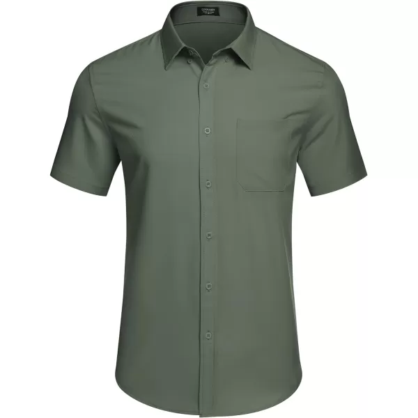 COOFANDY Mens Casual Dress Shirt Short Sleeve Wrinkle Free Dress Shirt Business Casual Shirts