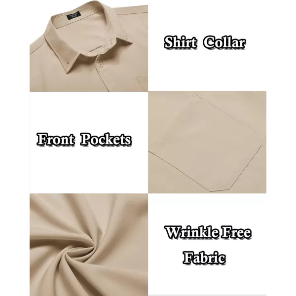 COOFANDY Mens Casual Dress Shirt Short Sleeve Wrinkle Free Dress Shirt Business Casual Shirts