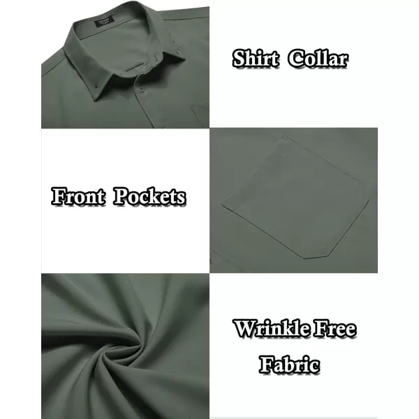 COOFANDY Mens Casual Dress Shirt Short Sleeve Wrinkle Free Dress Shirt Business Casual Shirts