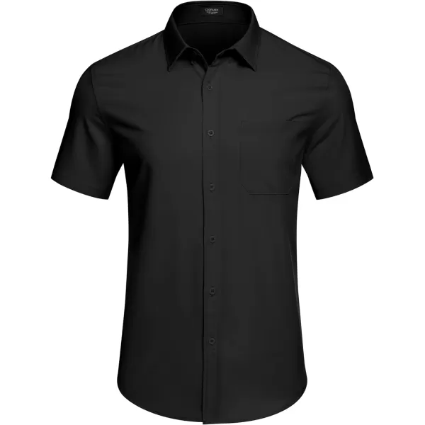 COOFANDY Mens Casual Dress Shirt Short Sleeve Wrinkle Free Dress Shirt Business Casual Shirts