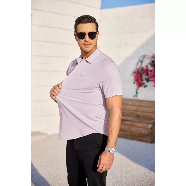 COOFANDY Mens Casual Dress Shirt Short Sleeve Wrinkle Free Dress Shirt Business Casual Shirts