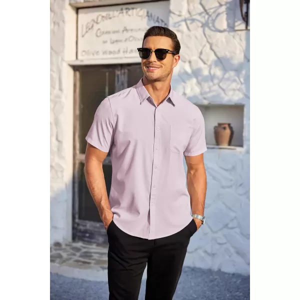 COOFANDY Mens Casual Dress Shirt Short Sleeve Wrinkle Free Dress Shirt Business Casual Shirts