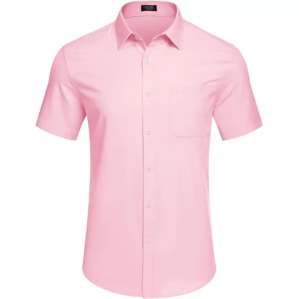 COOFANDY Mens Casual Dress Shirt Short Sleeve Wrinkle Free Dress Shirt Business Casual Shirts