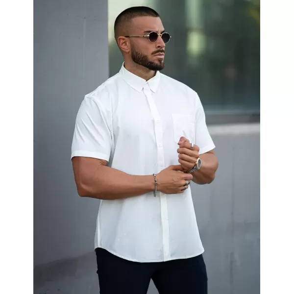 COOFANDY Mens Casual Dress Shirt Short Sleeve Wrinkle Free Dress Shirt Business Casual Shirts