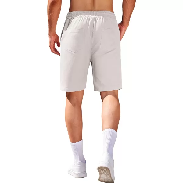 COOFANDY Mens Casual Elastic Waist Pull On Shorts Cotton Drawstring Relaxed Fit Summer Dress Shorts with Pockets