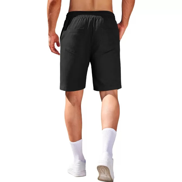 COOFANDY Mens Casual Elastic Waist Pull On Shorts Cotton Drawstring Relaxed Fit Summer Dress Shorts with Pockets