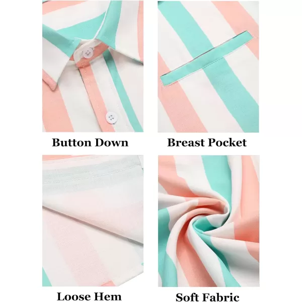 COOFANDY Mens Casual Linen Shirt Short Sleeve Button Down Shirt Summer Beach Hawaiian Shirts