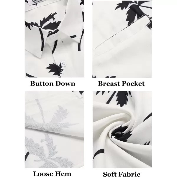 COOFANDY Mens Casual Linen Shirt Short Sleeve Button Down Shirt Summer Beach Hawaiian Shirts