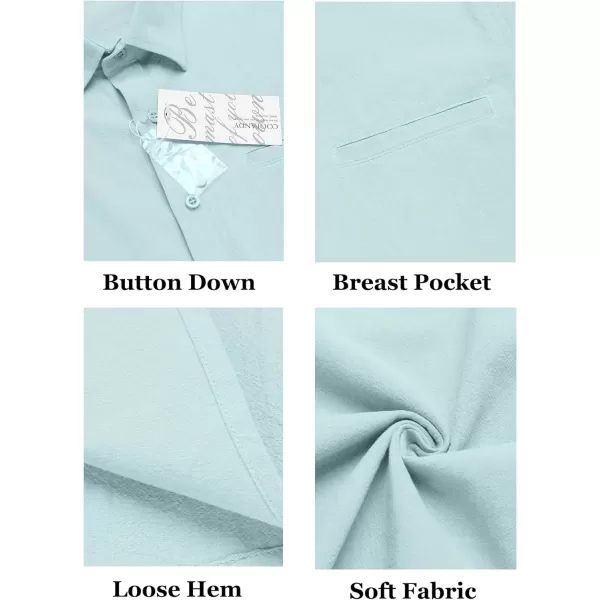 COOFANDY Mens Casual Linen Shirt Short Sleeve Button Down Shirt Summer Beach Hawaiian Shirts