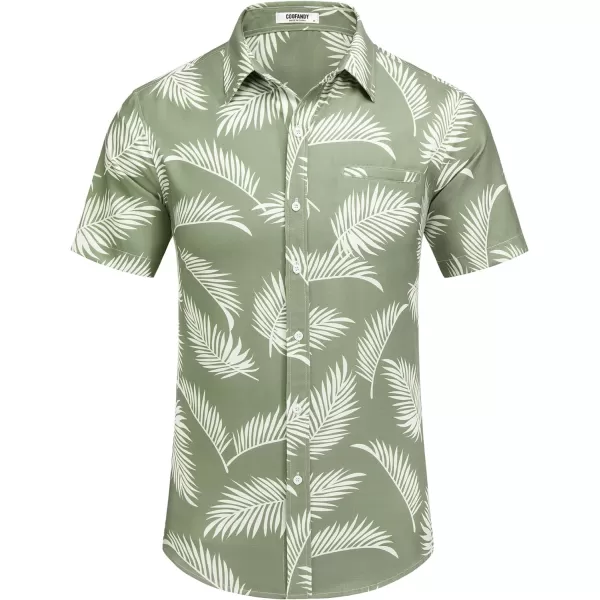 COOFANDY Mens Casual Linen Shirt Short Sleeve Button Down Shirt Summer Beach Hawaiian Shirts