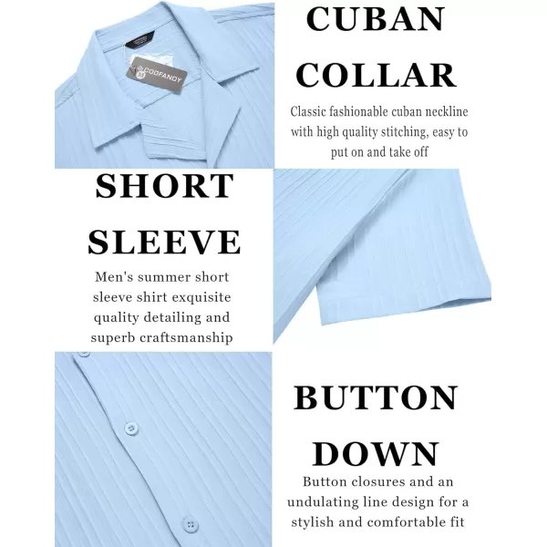 COOFANDY Men's Casual Shirts Short Sleeve Button Down Shirts Fashion Textured Summer Beach Shirt