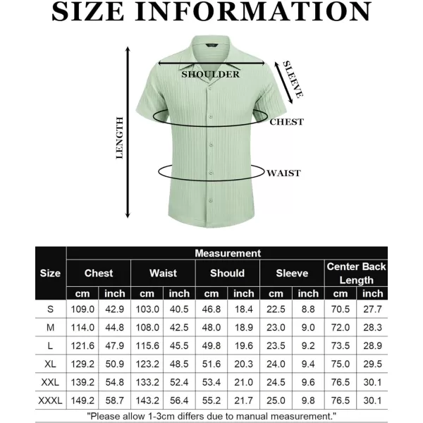 COOFANDY Men's Casual Shirts Short Sleeve Button Down Shirts Fashion Textured Summer Beach Shirt